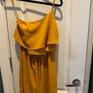 Mustard cropped jumpsuit